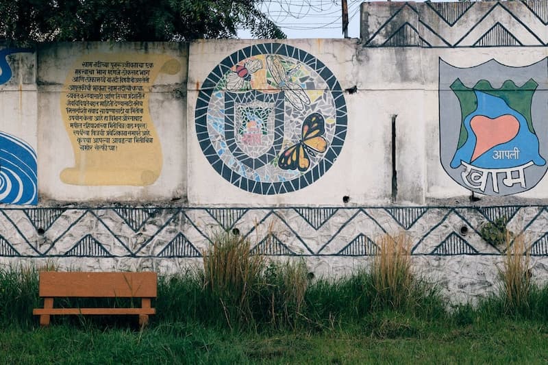 A painted wall at the Kham Eco Park